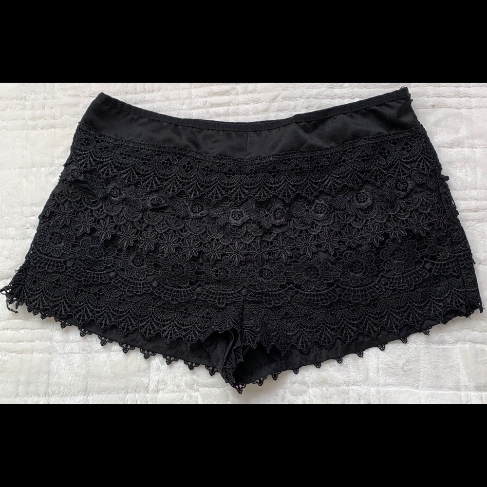 Black Flowered Shorts